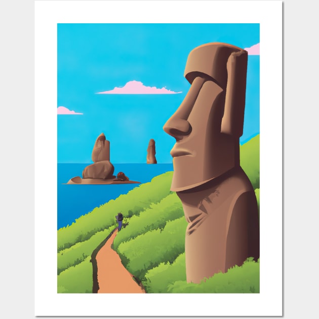 Moai Monumental Statues Wall Art by maxcode